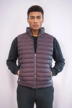 Reversible Puffer Brown Men Down Vest - Wessi