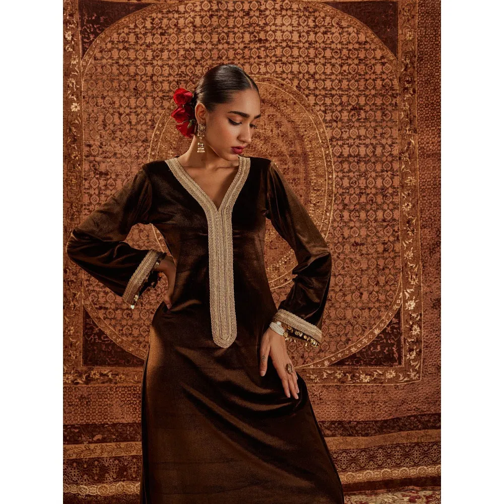 Roze Nargis Brown Kurta & Palazzo (Set of 2)