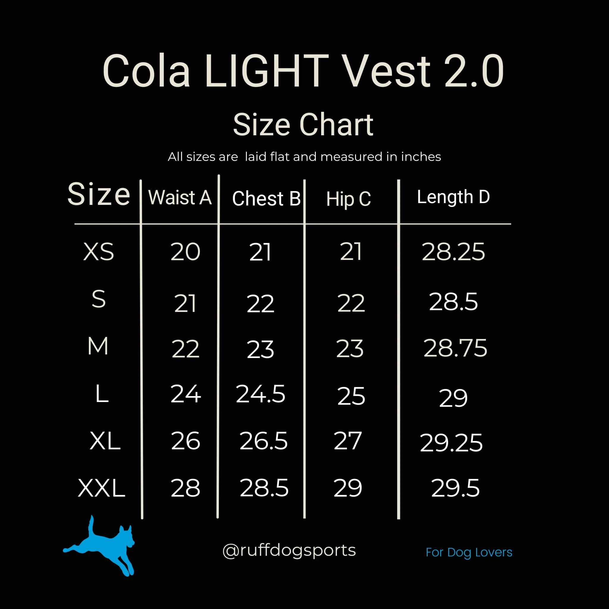 Ruffdog COLA Lightweight Dog Trainer Vest NAVY SAVE 40%
