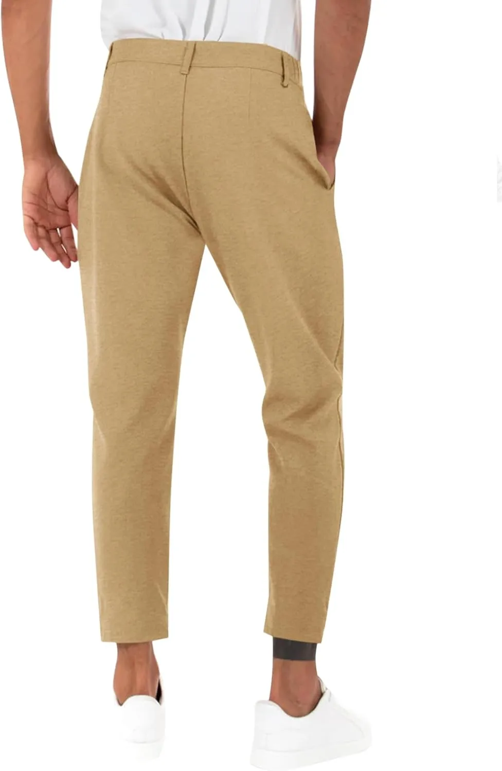 Runcati Mens Slim Fit Dress Pants Business Casual Golf Chino Pants Stretch Pleated Slacks