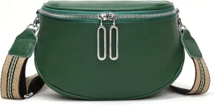 Saddle Shoulder Bag for Women Genuine Leather Fashion Crossbody Small Handbag Purse Clutch with Wide Strapbag2282OWOISS