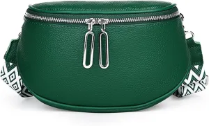 Saddle Shoulder Bag for Women Genuine Leather Fashion Crossbody Small Handbag Purse Clutch with Wide Strapbag692OWOISS