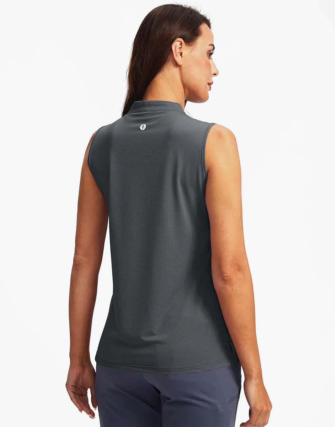 SANTINY Women's Sleeveless Golf Shirt V-Neck Lightweight Quick Dry Tennis Tank Tops Golf Polo Shirts for Women