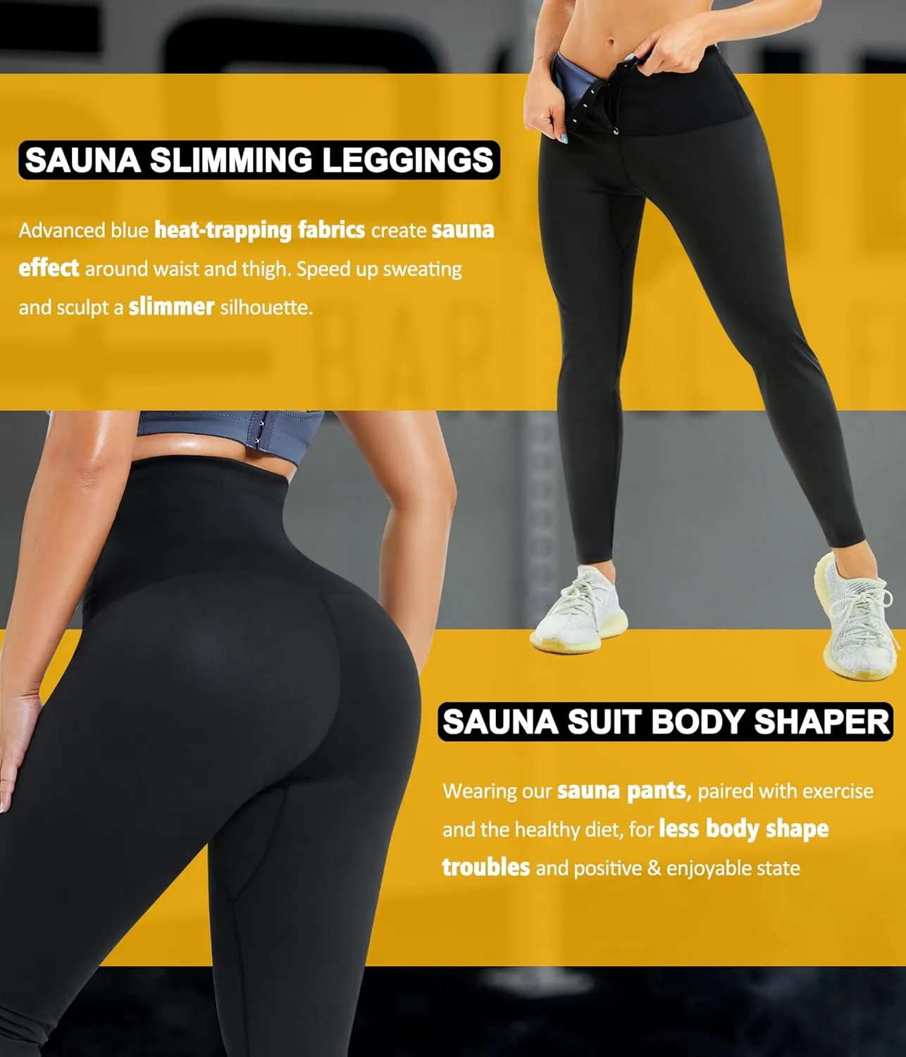 SCARBORO Sauna Sweat Pants for Women High Waist Compression Slimming Weights Thermo Legging Workout Body Shaper Sauna Suit