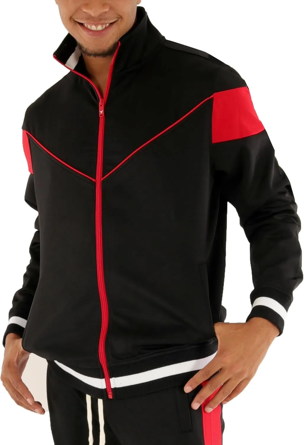 SCREENSHOT-Track Jacket Mens Urban Hip Hop Premium Track Jacket - Slim Fit Side Taping Sportswear Urbanwear Streetwear Top