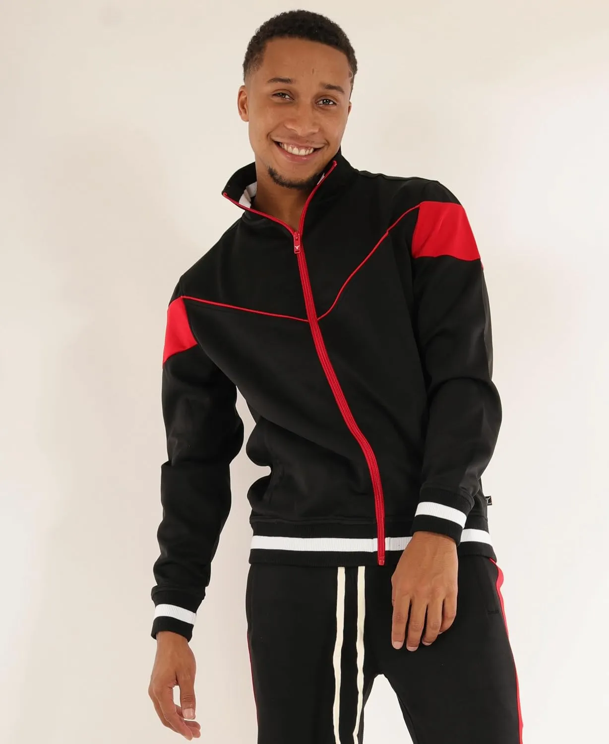 SCREENSHOT-Track Jacket Mens Urban Hip Hop Premium Track Jacket - Slim Fit Side Taping Sportswear Urbanwear Streetwear Top