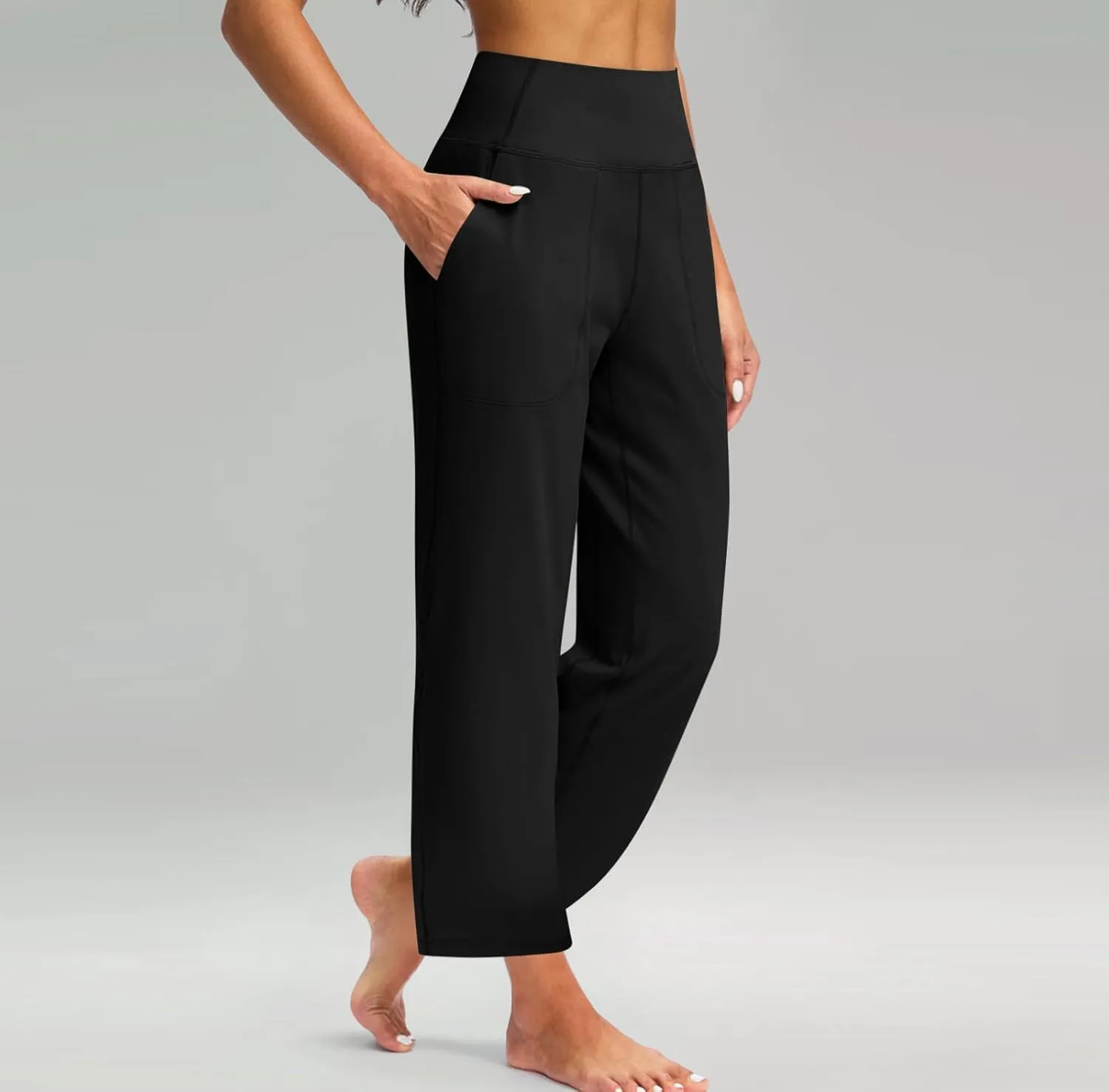 Scrub Pants for Women, Lounge Summer Casual High Waisted Sweatpants Baggy with