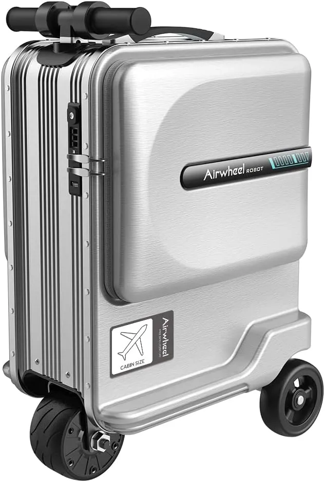 SE3miniT 20 Inch Electrical Riding On Suitcases Luggage Scooters Carry On Smart Luggage (silver)