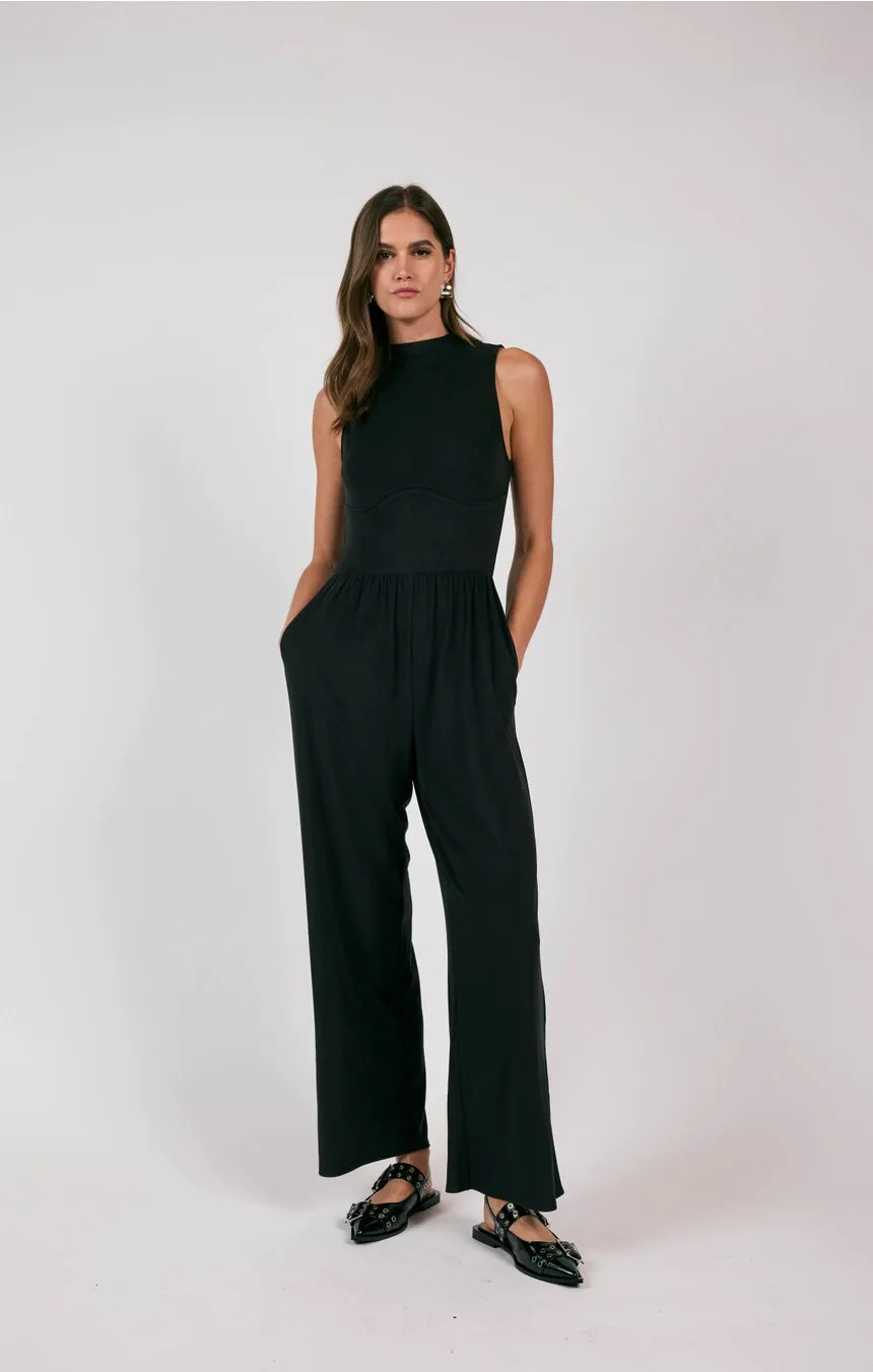 See Me Now Corset Knit Jumpsuit
