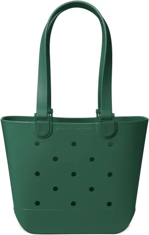 Simple Modern Medium Beach Bag | Waterproof Getaway Rubber Tote with Zipper Pocket for Travel, Pool, Boat, Groceries, Sports | Forest