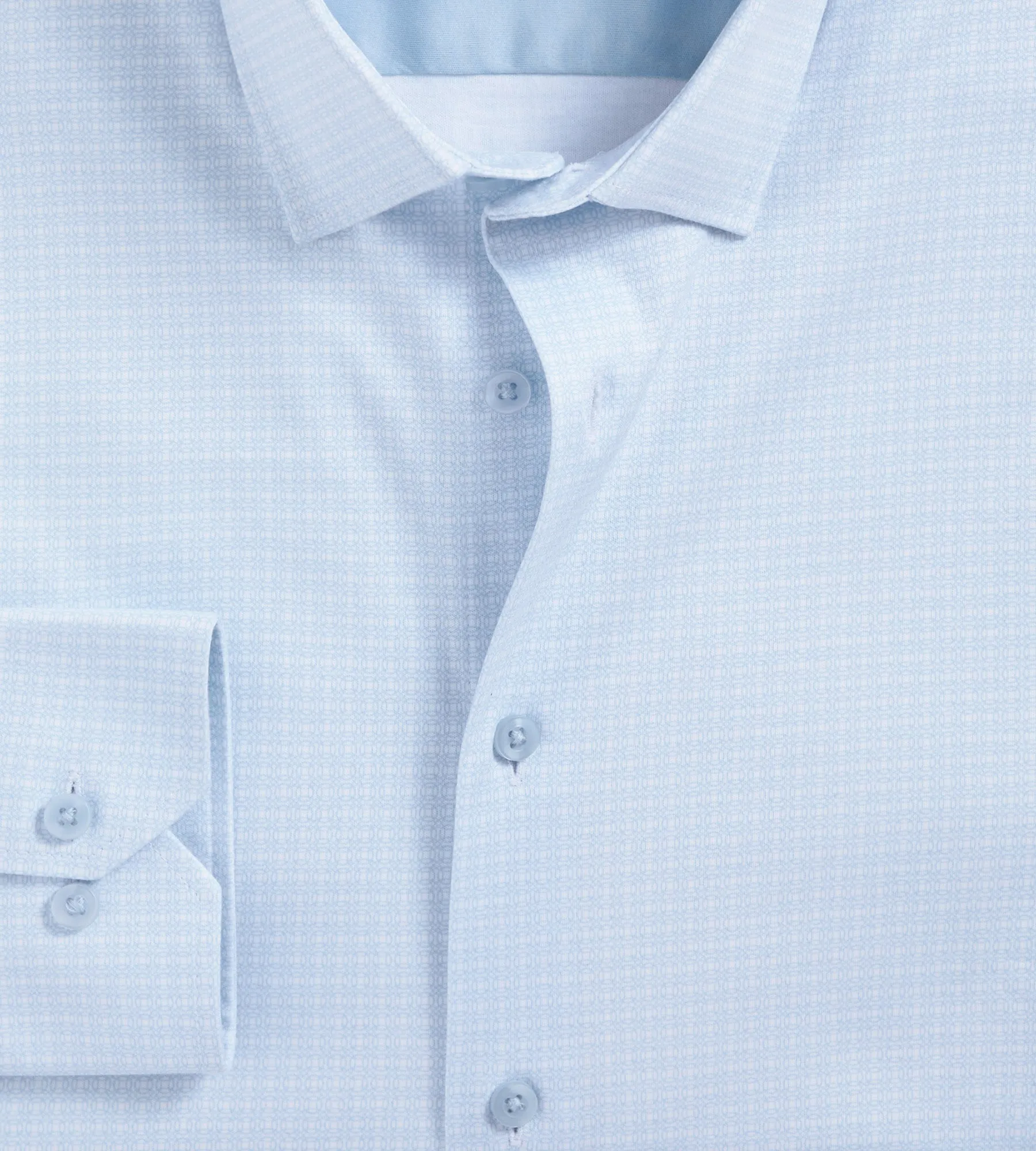 Slim Fit 360 Stretch Soft Touch Geo Print Jersey Dress Shirt