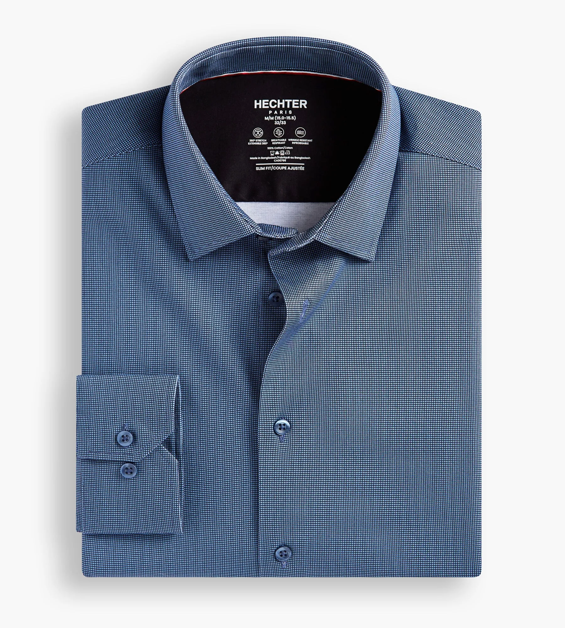Slim Fit 360 Stretch Soft Touch Jacquard Print Jersey Dress Shirt