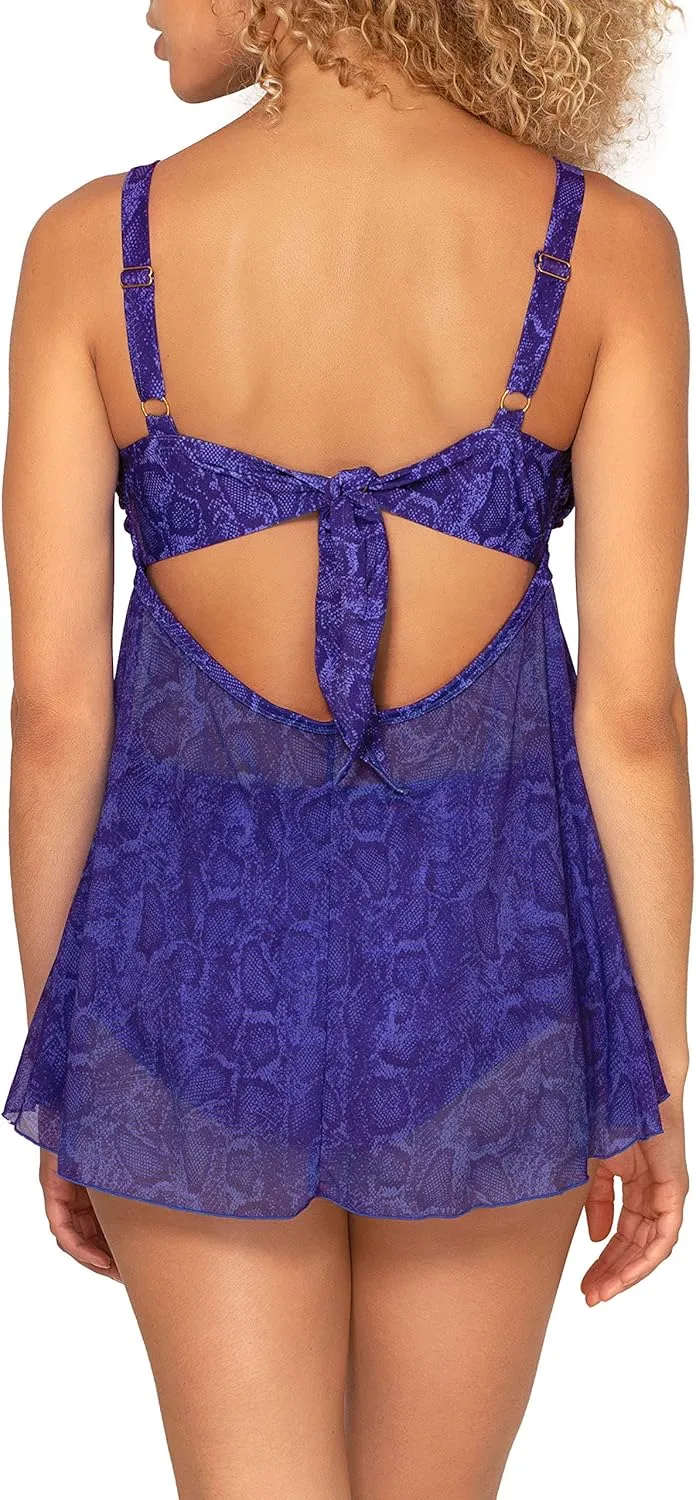 Smart & Sexy Women's Plus-Size Swimwear Top  Twist Bandeau Tankini with Built-in Support