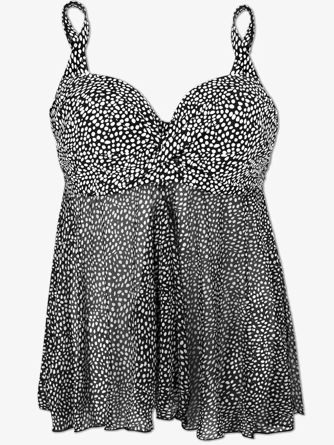 Smart & Sexy Women's Plus-Size Swimwear Top  Twist Bandeau Tankini with Built-in Support