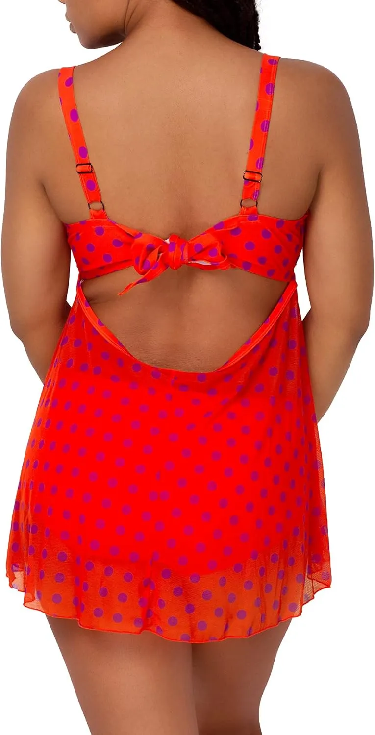 Smart & Sexy Women's Plus-Size Swimwear Top  Twist Bandeau Tankini with Built-in Support