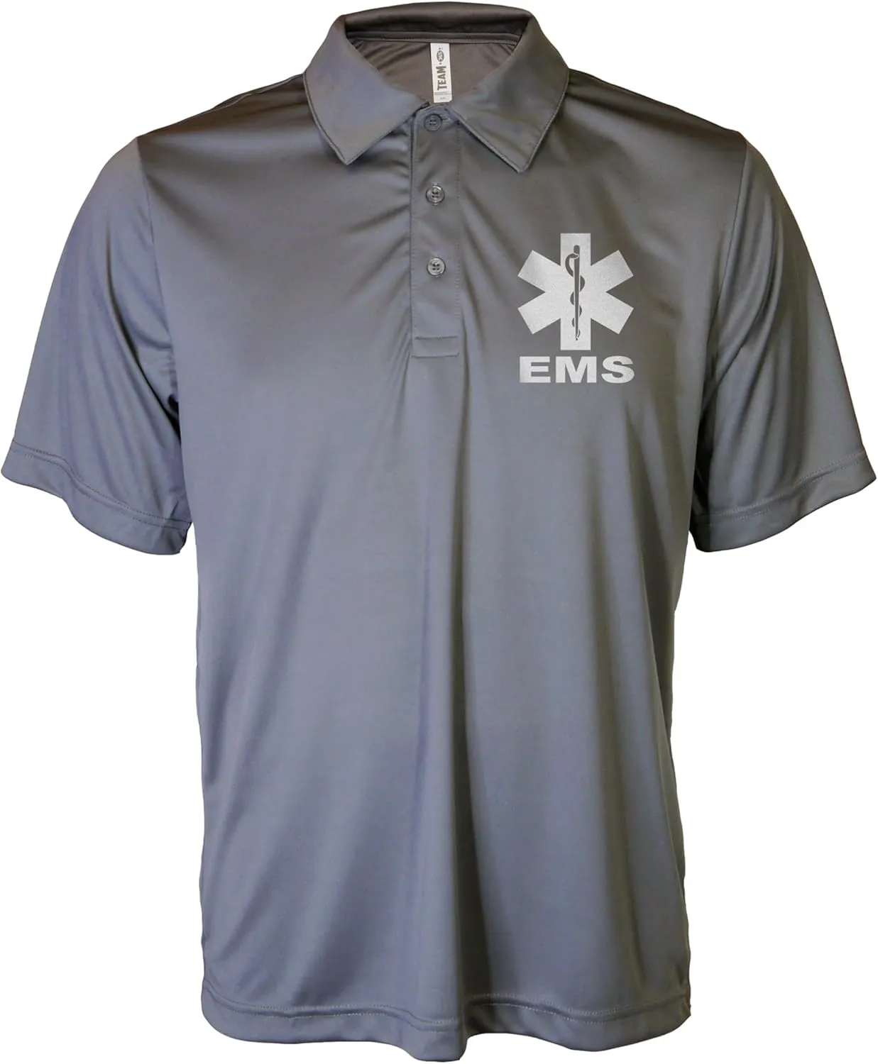 Smart People Clothing EMS Polo with Reflective Designs Front and Back, Performance Polo w/Moisture Wicking Technology