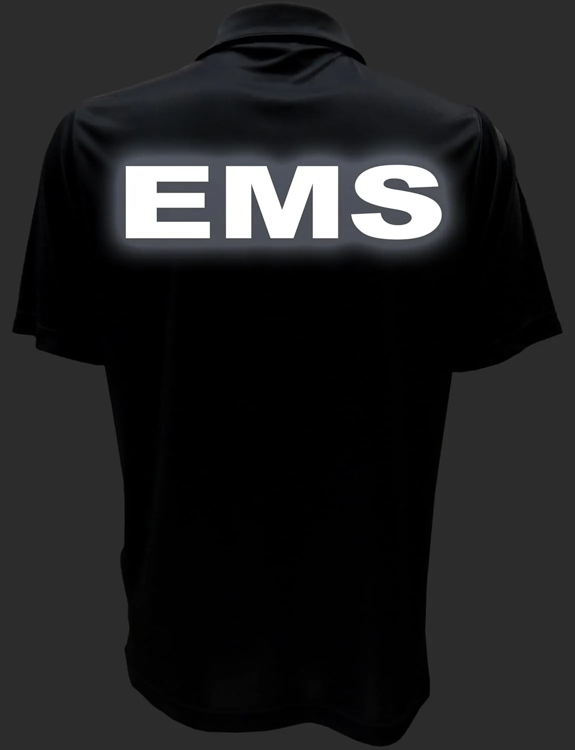 Smart People Clothing EMS Polo with Reflective Designs Front and Back, Performance Polo w/Moisture Wicking Technology
