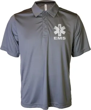 Smart People Clothing EMS Polo with Reflective Designs Front and Back, Performance Polo w/Moisture Wicking Technology