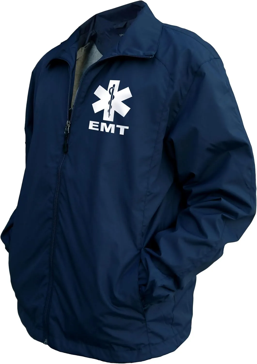Smart People Clothing EMT zipped up windbreaker with Reflective decorations front and back