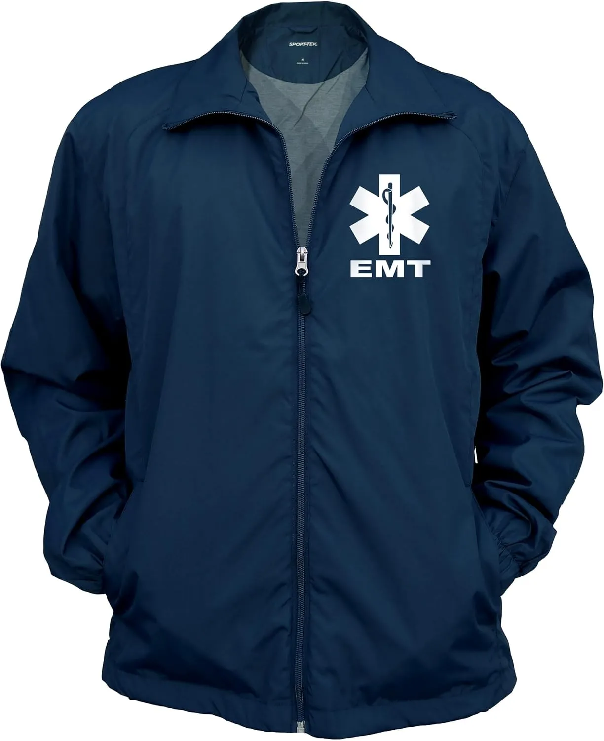 Smart People Clothing EMT zipped up windbreaker with Reflective decorations front and back