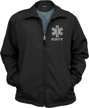 Smart People Clothing EMT zipped up windbreaker with Reflective decorations front and back