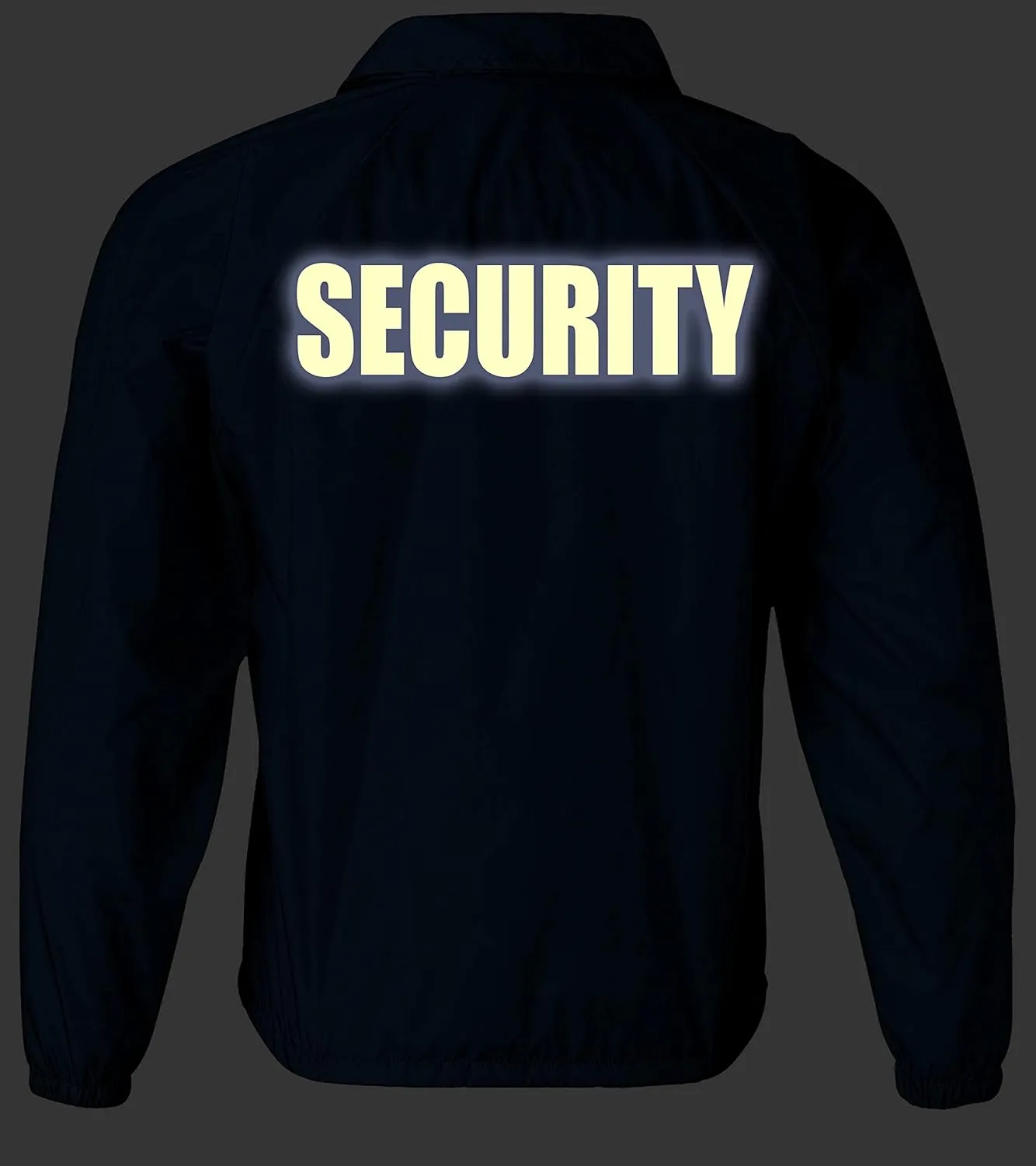 Smart People Clothing Security nylon jacket in with Reflective logos, front and back.