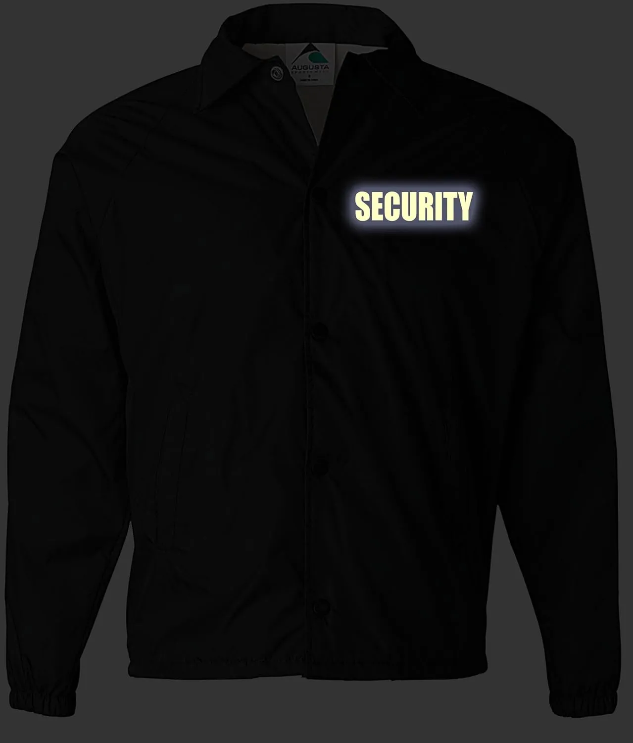 Smart People Clothing Security nylon jacket in with Reflective logos, front and back.