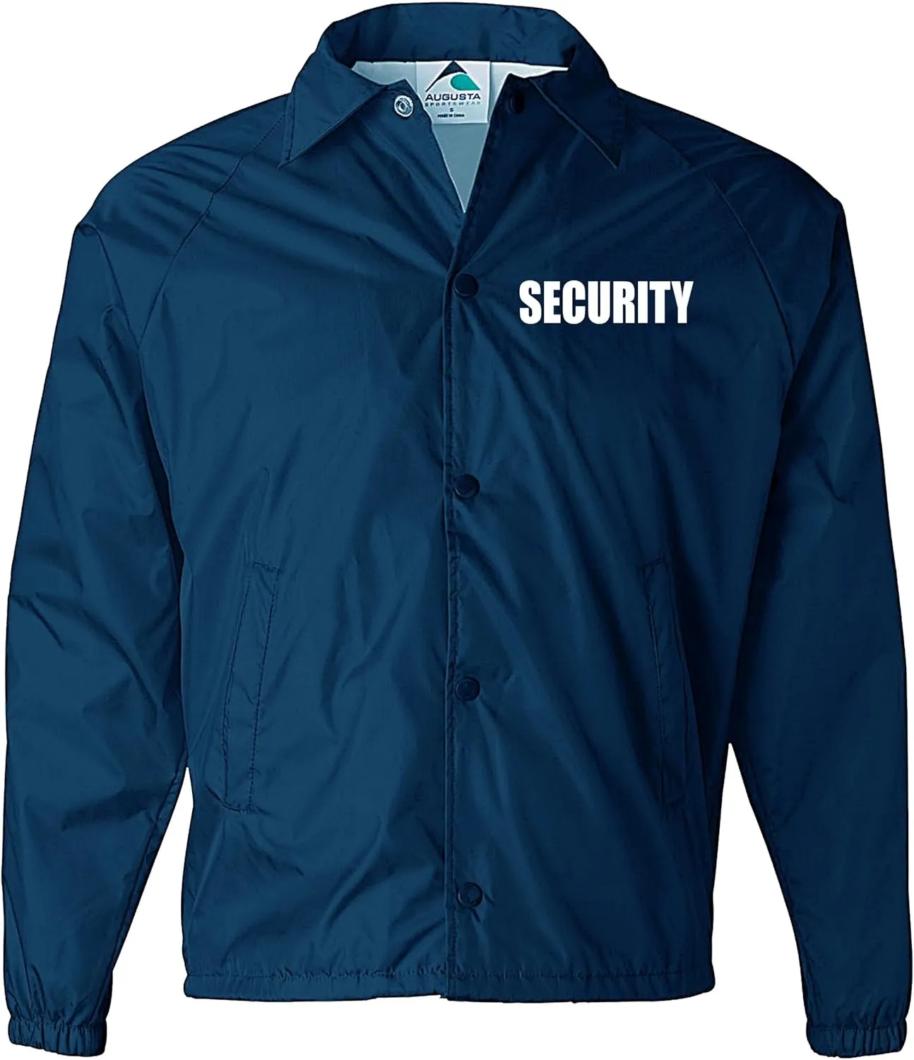 Smart People Clothing Security nylon jacket in with Reflective logos, front and back.