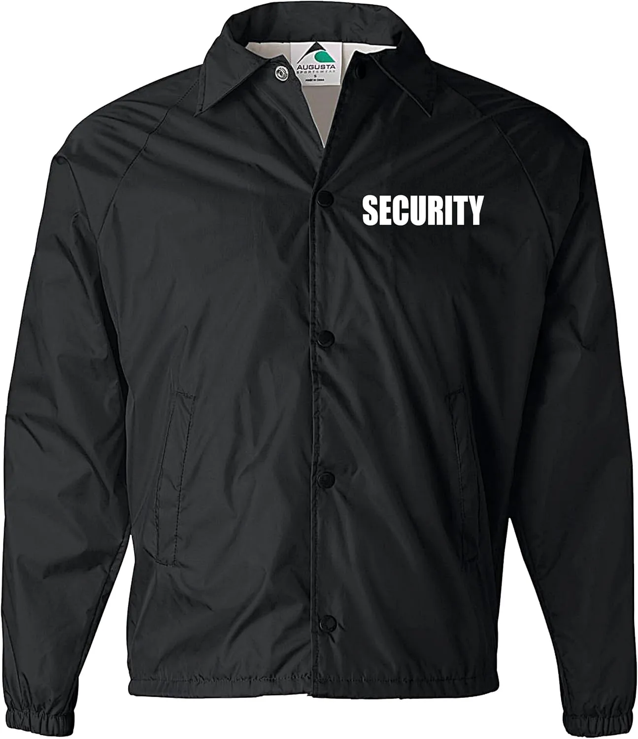 Smart People Clothing Security nylon jacket in with Reflective logos, front and back.