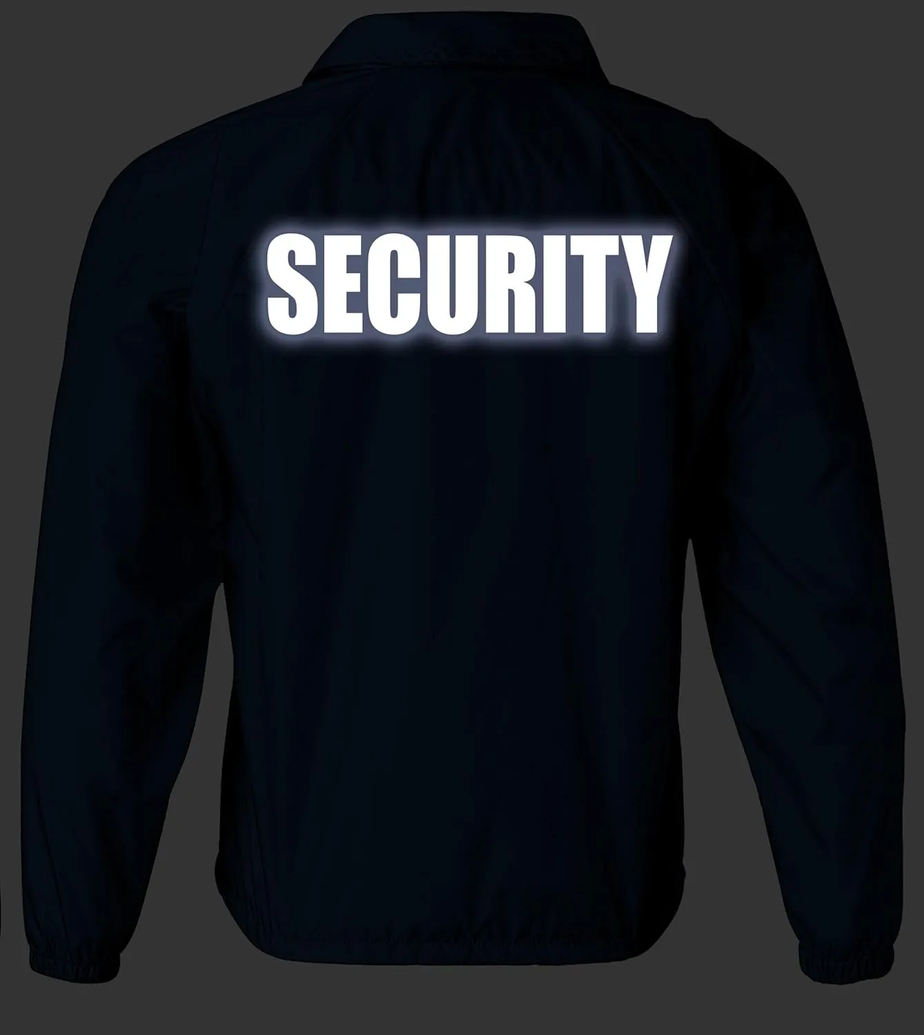 Smart People Clothing Security nylon jacket in with Reflective logos, front and back.
