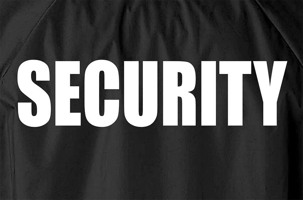 Smart People Clothing Security nylon jacket in with Reflective logos, front and back.