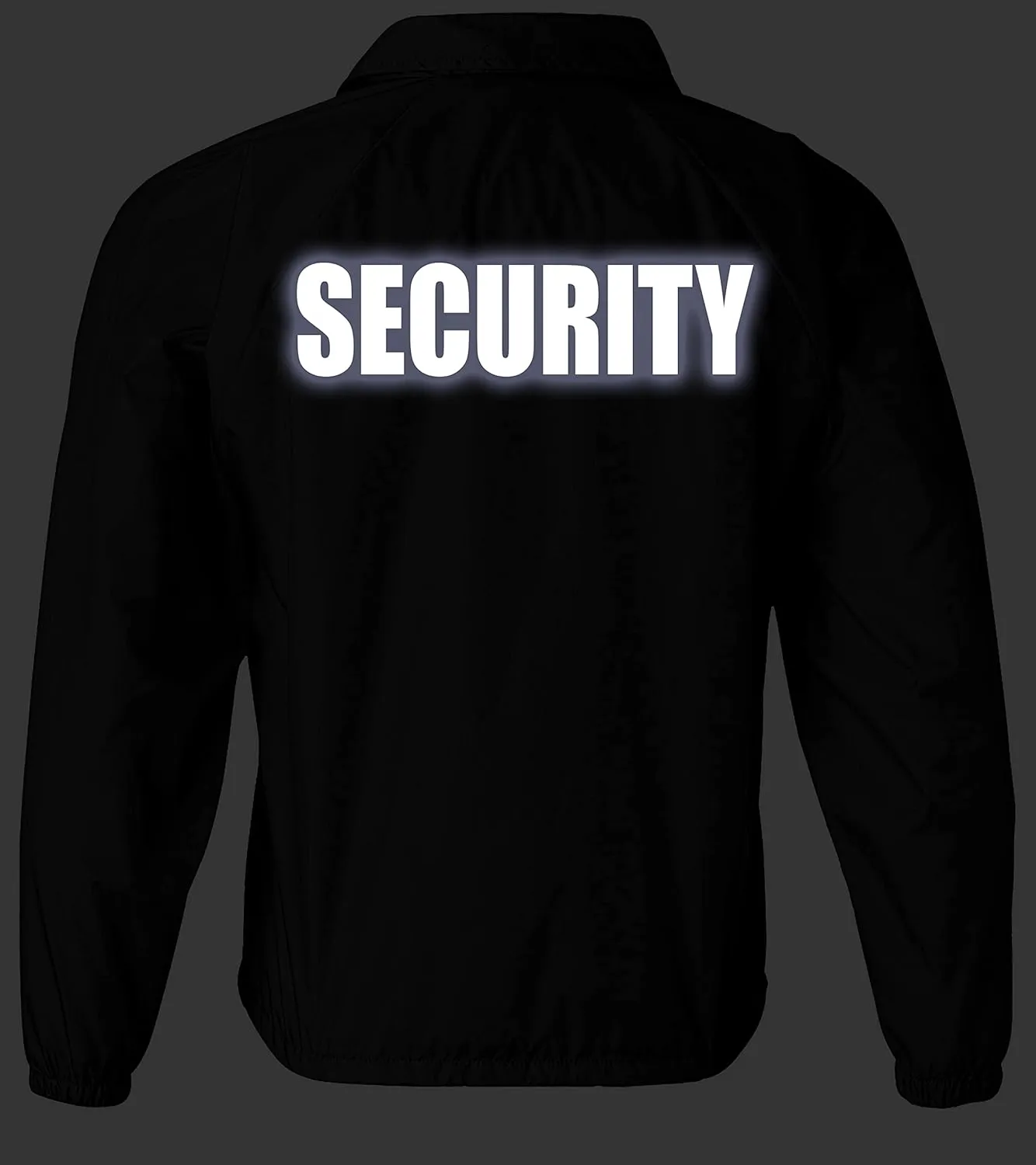 Smart People Clothing Security nylon jacket in with Reflective logos, front and back.