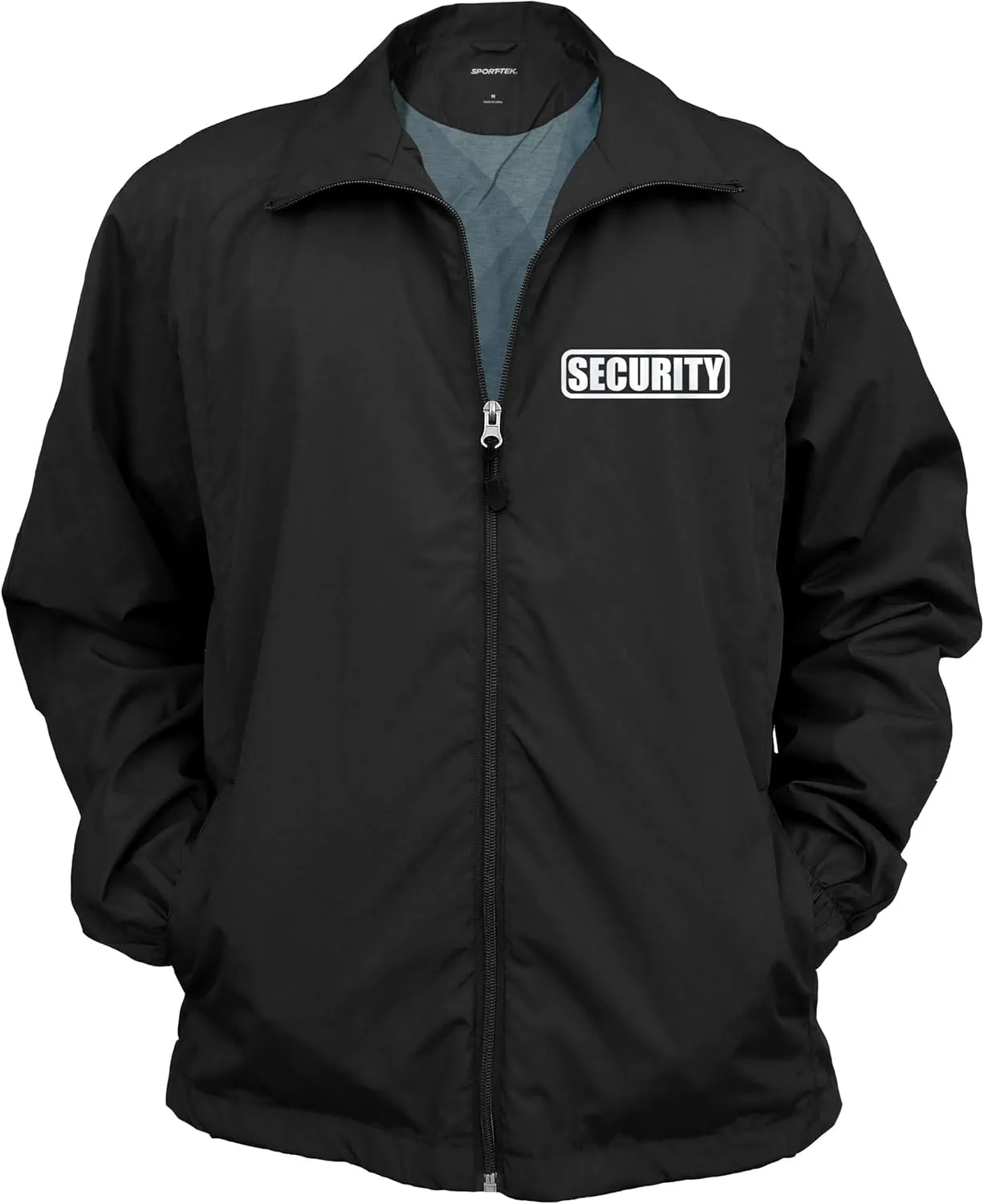 Smart People Clothing Security Zipped up Windbreaker with Reflective Decorations Front and Back