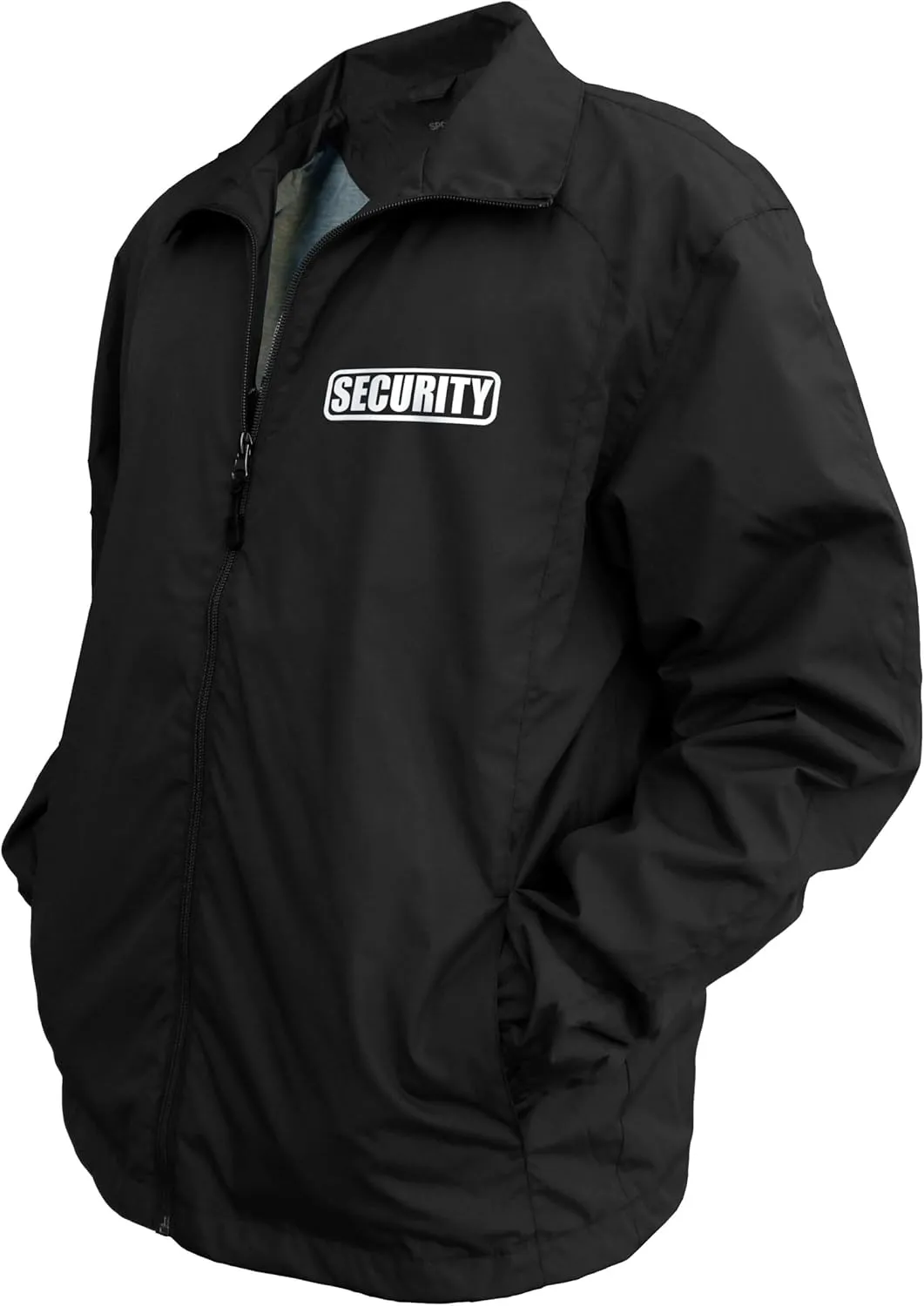 Smart People Clothing Security Zipped up Windbreaker with Reflective Decorations Front and Back
