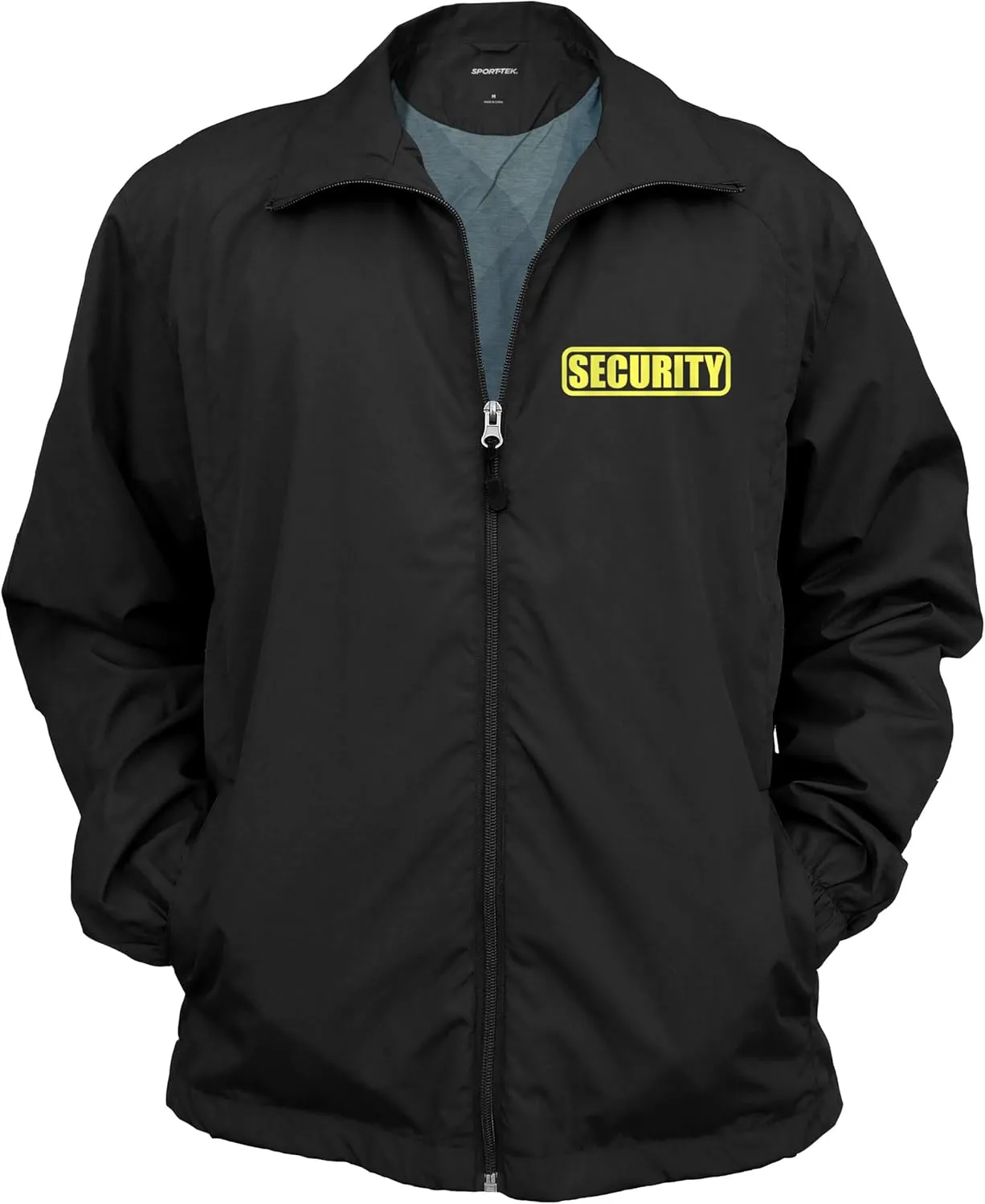 Smart People Clothing Security Zipped up Windbreaker with Reflective Decorations Front and Back