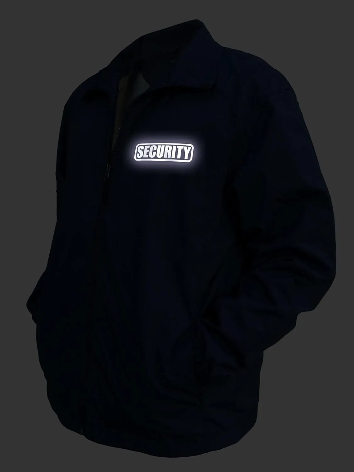 Smart People Clothing Security Zipped up Windbreaker with Reflective Decorations Front and Back