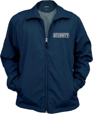 Smart People Clothing Security Zipped up Windbreaker with Reflective Decorations Front and Back