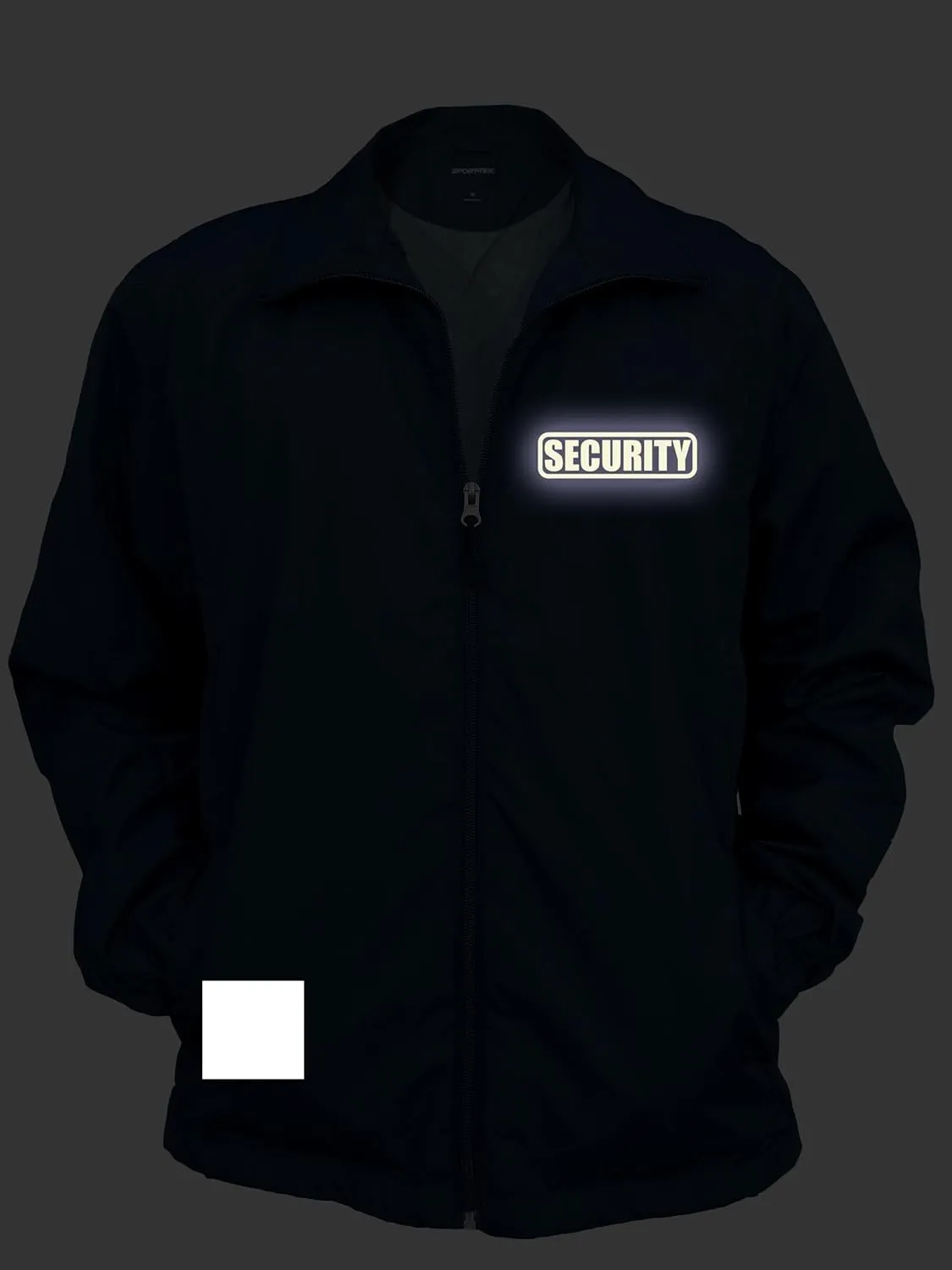 Smart People Clothing Security Zipped up Windbreaker with Reflective Decorations Front and Back