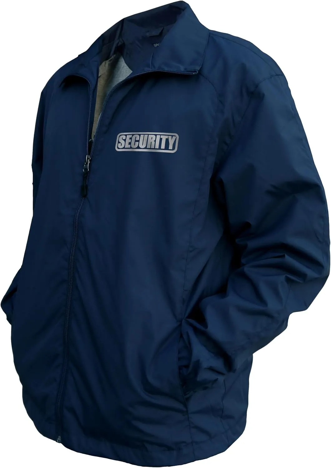 Smart People Clothing Security Zipped up Windbreaker with Reflective Decorations Front and Back