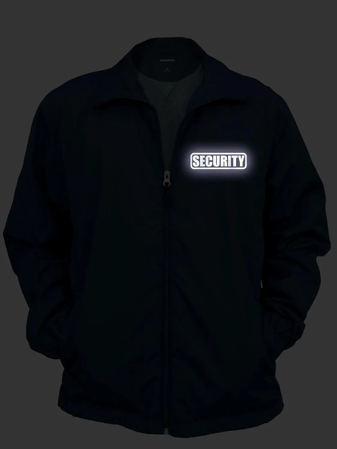 Smart People Clothing Security Zipped up Windbreaker with Reflective Decorations Front and Back