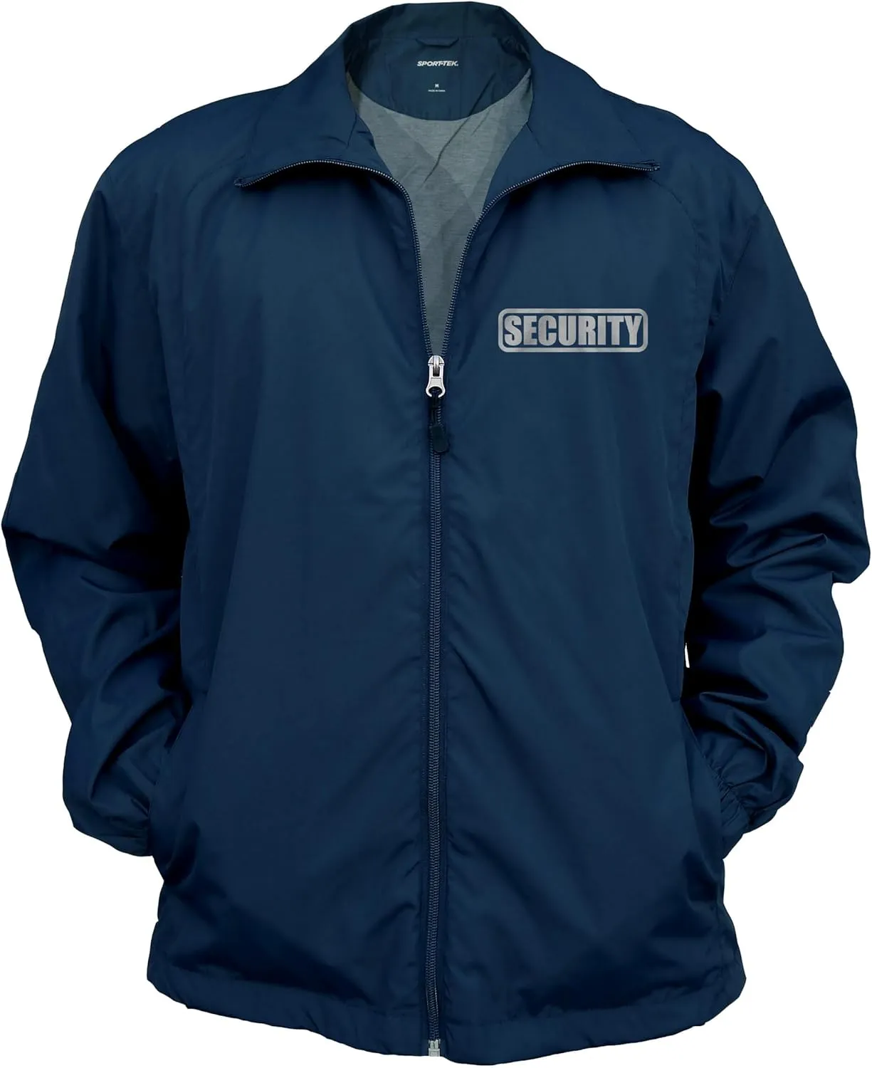 Smart People Clothing Security Zipped up Windbreaker with Reflective Decorations Front and Back