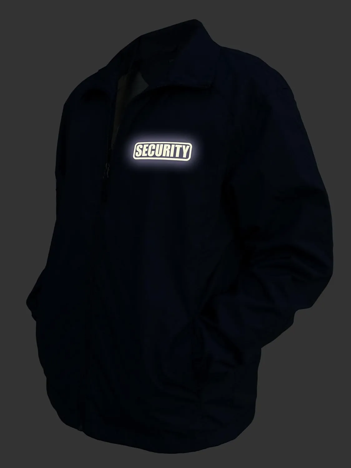 Smart People Clothing Security Zipped up Windbreaker with Reflective Decorations Front and Back