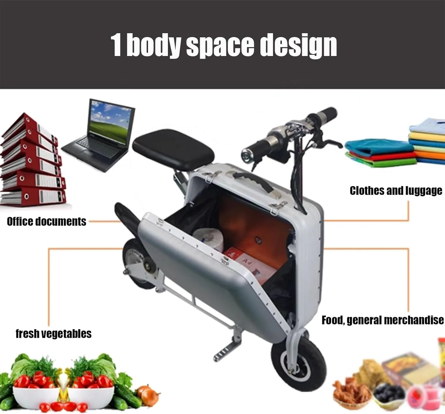 Smart Rideable Suitcase, 20L Large Capacity Foldable Electric Luggage Suitcase with Footrest and Seat