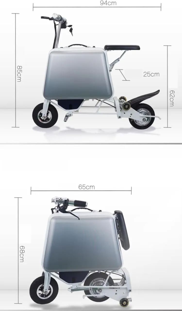 Smart Rideable Suitcase, 20L Large Capacity Foldable Electric Luggage Suitcase with Footrest and Seat