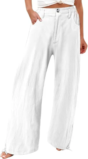 SMIDOW High Waist Wide Leg Pants for Women Trendy 2024 Casual Loose Long Trousers Palazzo Pants with Pockets