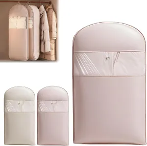 Space Saving Hanging Garment Bag with Self Compression Zipper, 2025 New Ultra Space Saving Self Compression Organizer (Pink, M)