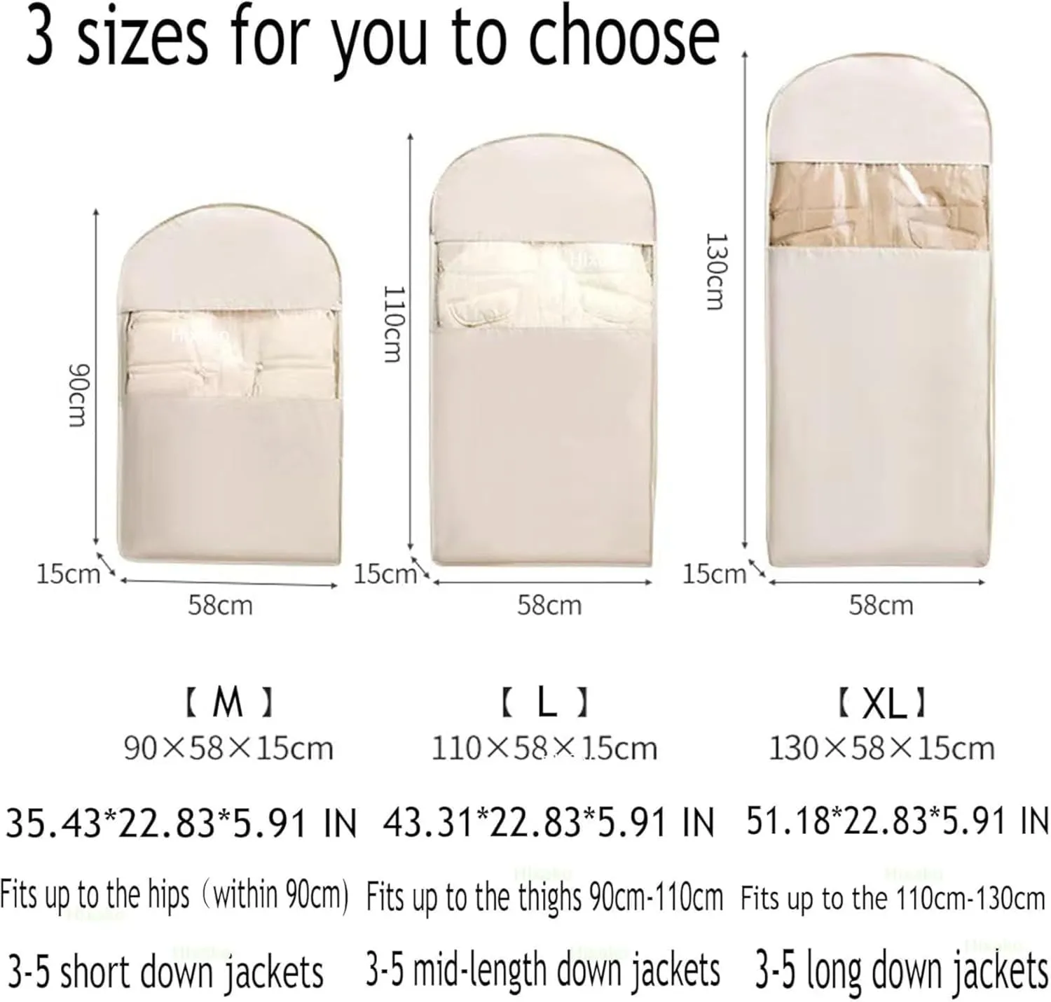 Space Saving Hanging Garment Bag with Self Compression Zipper, Dust Cover Clothes Bags for Down Coat, Space Saver Closet Organizers for Closet Storage (Pink,XL)