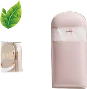 Space Saving Hanging Garment Bag with Self Compression Zipper, Space Saver Closet Organizers, Garment Bags for Hanging Clothes Travel for Moving or Storaging Clothes (Pink,XL)