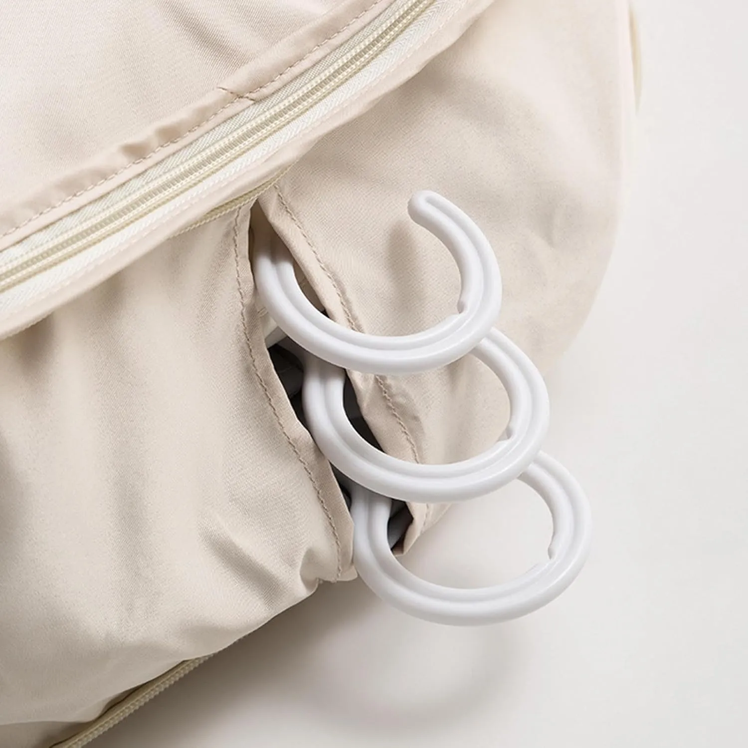 Space Saving Hanging Garment Bag with Self Compression Zipper,Space Saver Closet Organizers,Dust Cover Clothes Bags for Down Coat (Beige, Large) (Beige, XL)