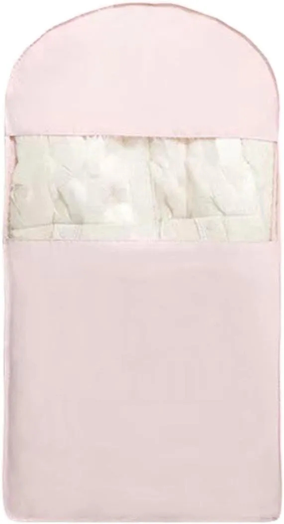Space Saving Hanging Garment Bag with Self Compression Zipper,Space Saver Closet Organizers,Dust Cover Clothes Bags for Down Coat (Beige, Large) (Pink, L)